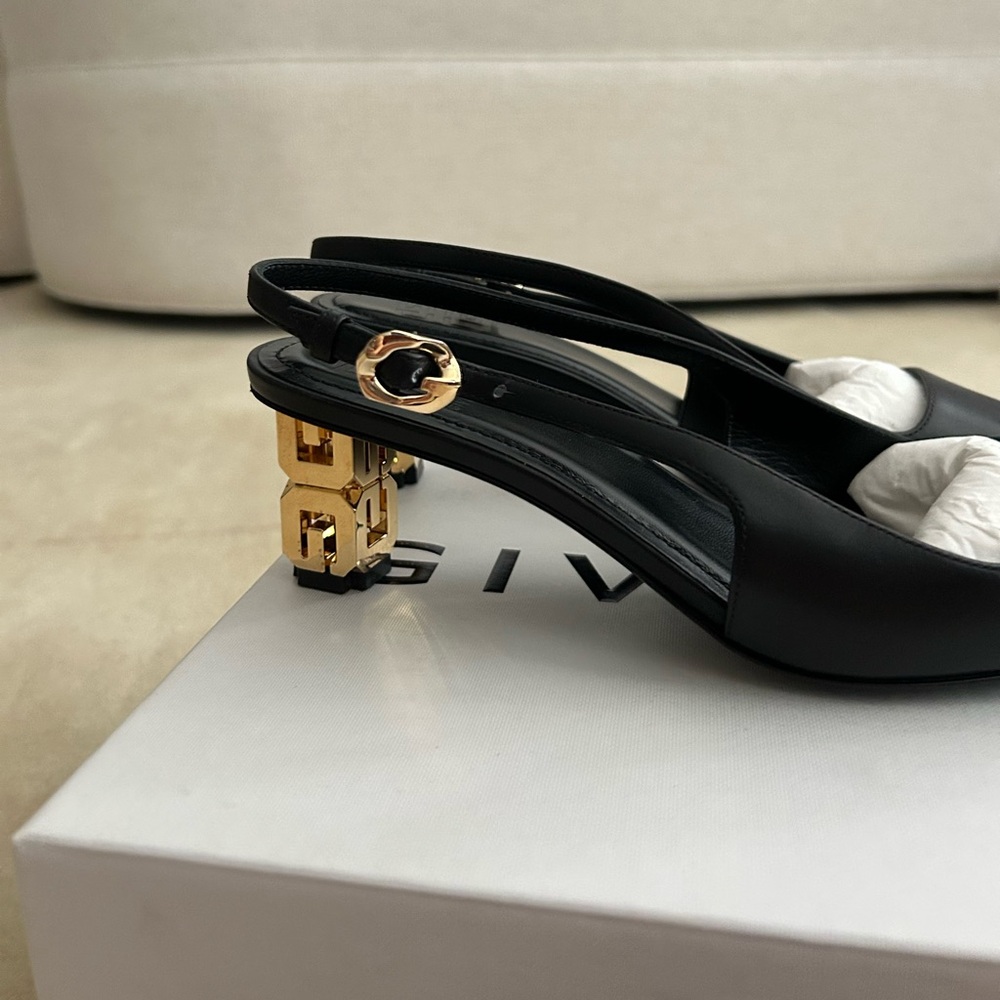 GIVENCHY | Black G Cube Slingback Heels - Picture 7 of 13